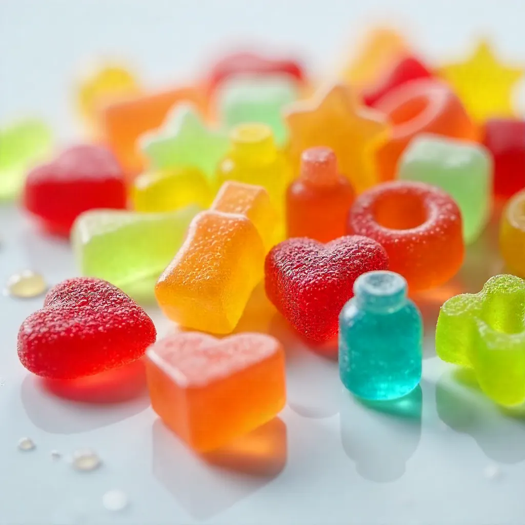 Vibrant Gummy Candy Kaleidoscope in Glassy Shine