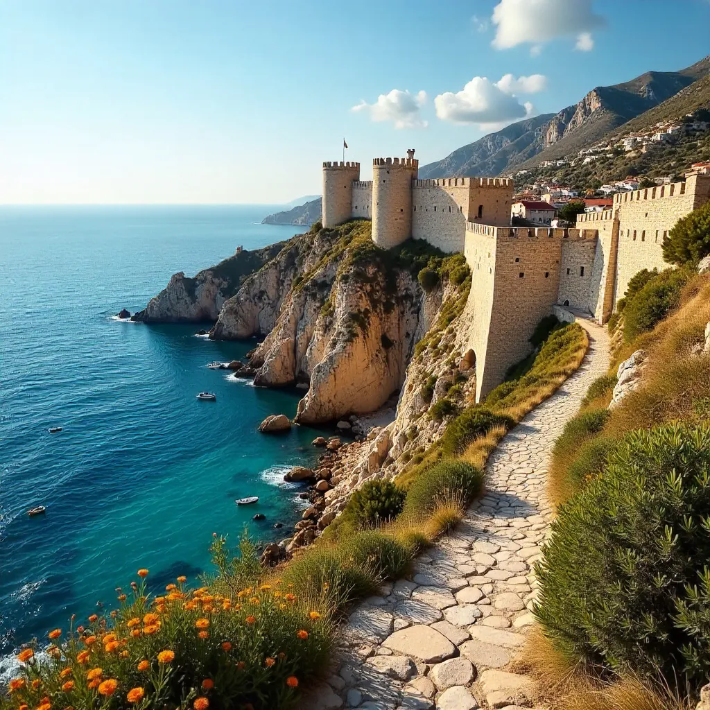 Azure Coastal Fortress Vista