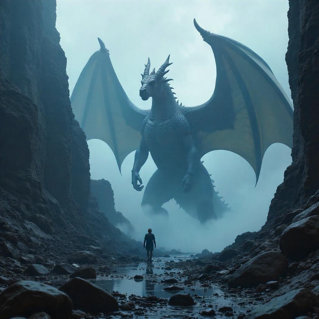 Dense Fog Dragon: A Cinematic 3D Render