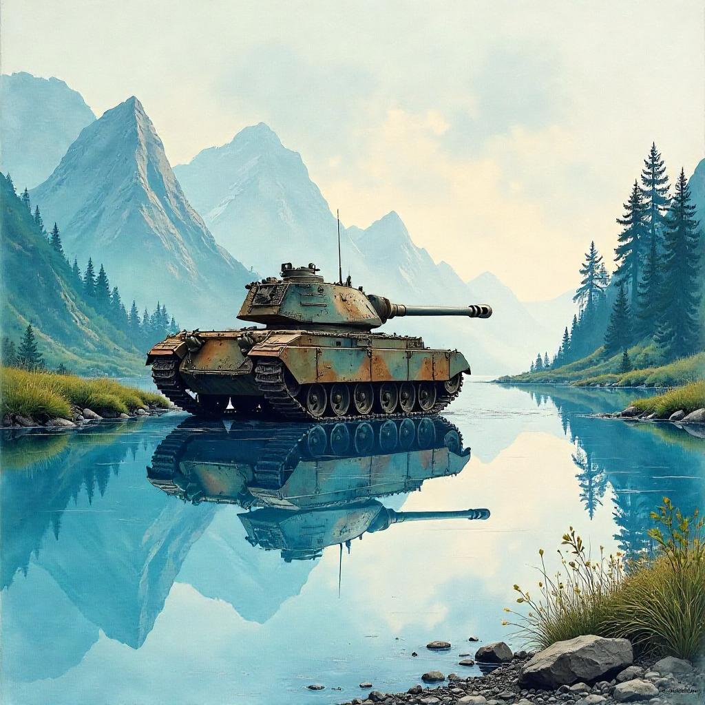 Tank in a Mirror-Dimension: Watercolor Dream