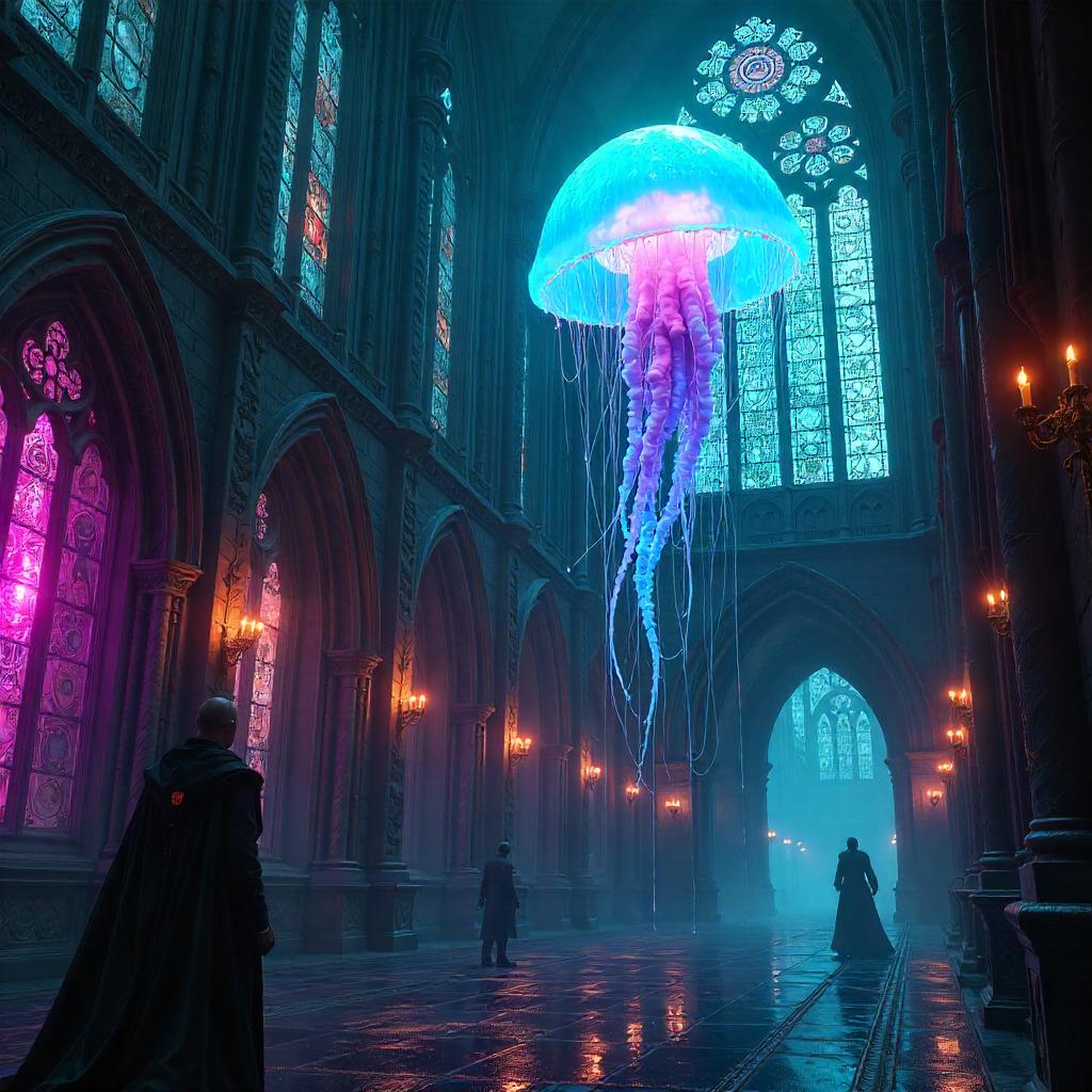 Jellyfish Neon in a Vampire Castle