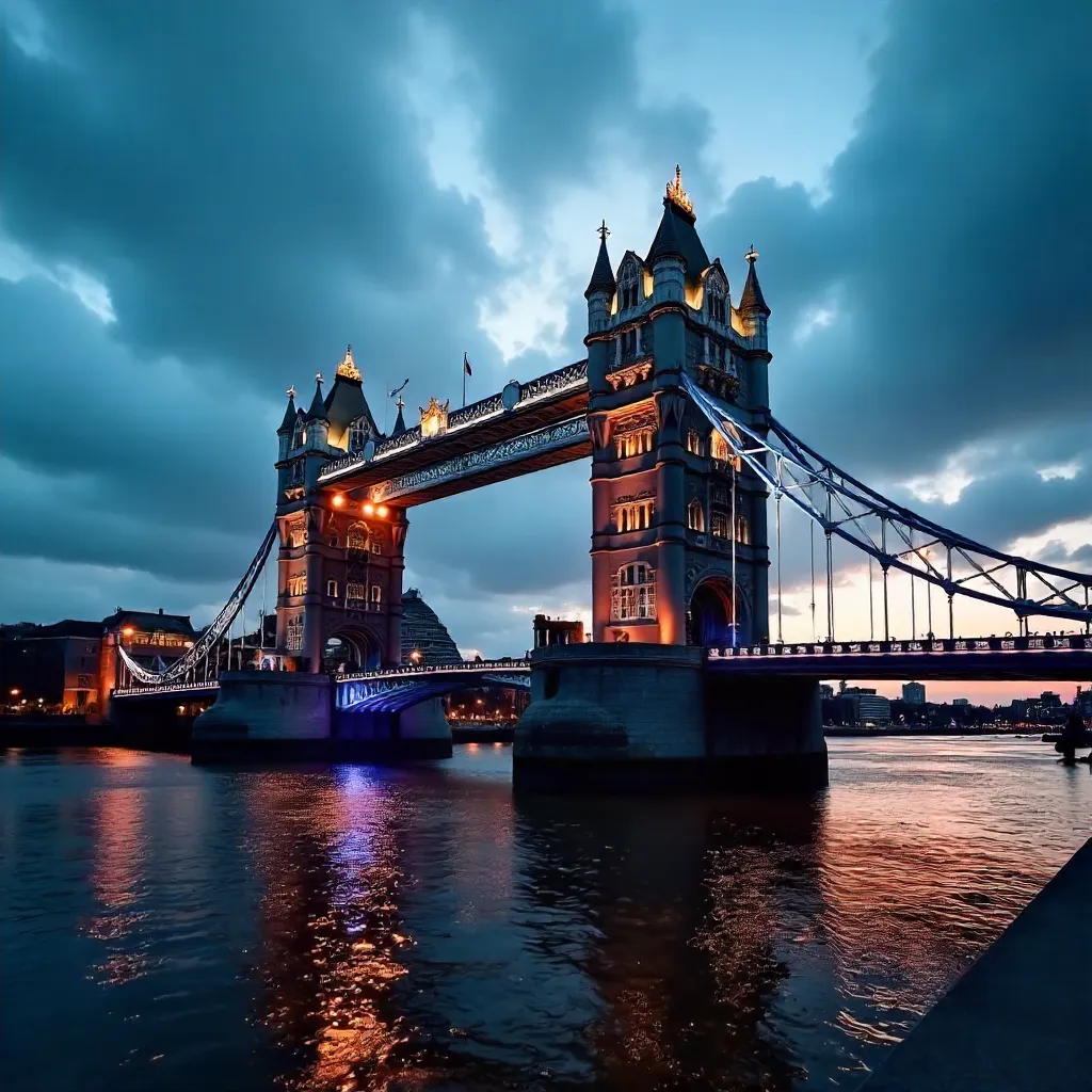 Twilight Majesty: Tower Bridge in Moody Clouds