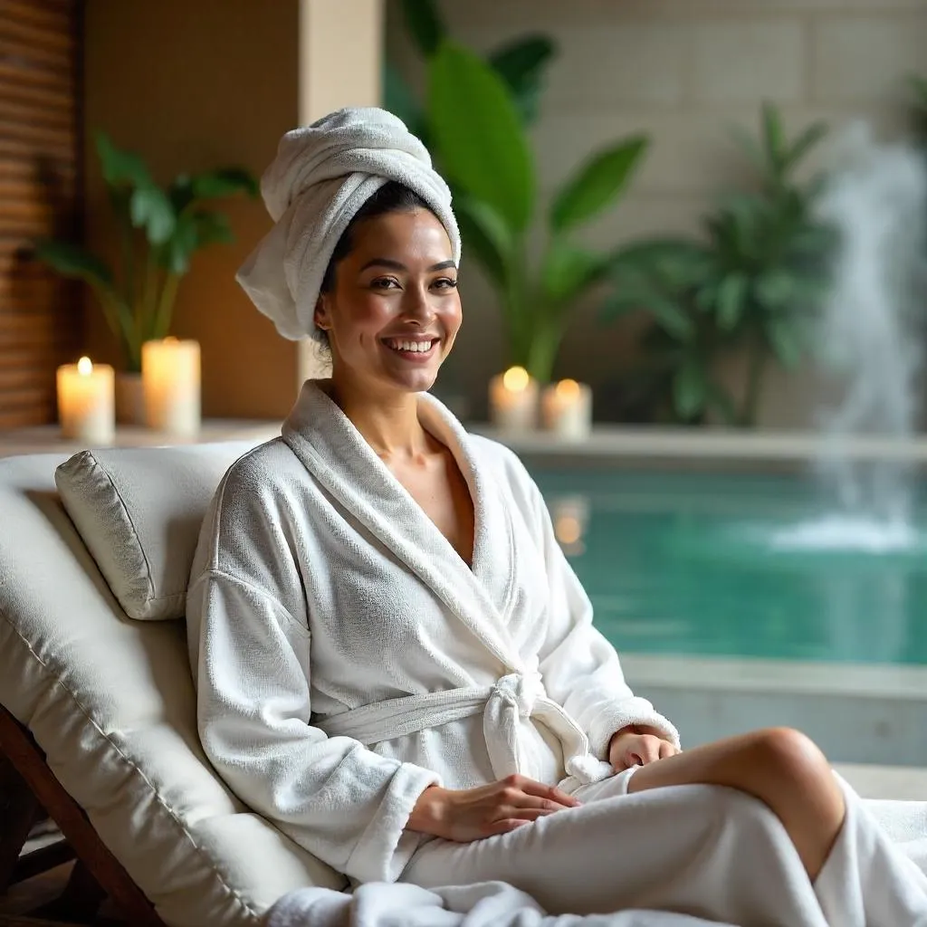 Cheerful Latina in a Serene Spa