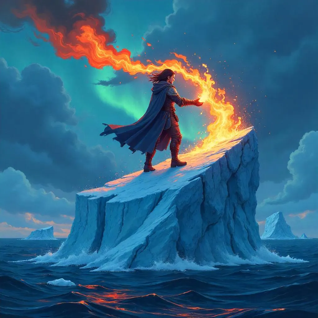 Flamebound on a Floating Iceberg: Anime Ice Fantasy