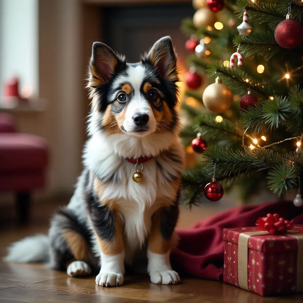 Cozy Christmas Aussie by the Tree