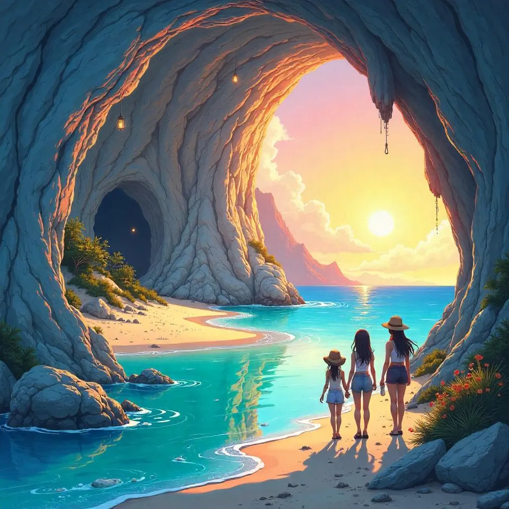 Anime Beach in the Ancient Catacombs
