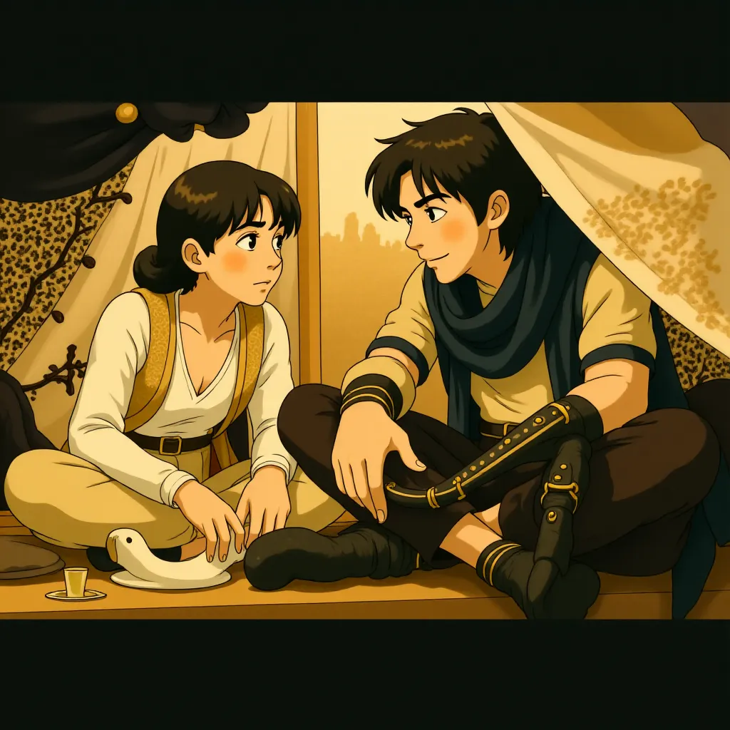 Jake Gyllenhaal and Gemma Arterton in Prince of Persia: The Sands of Time (2010) - Anime style