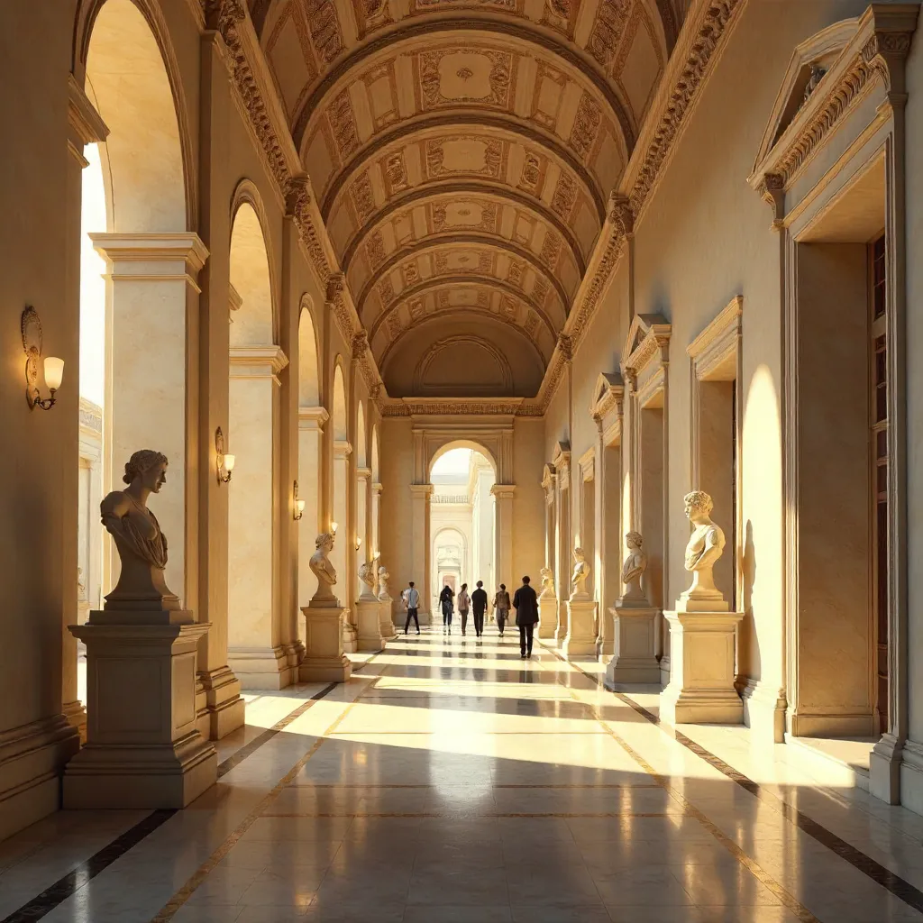 Golden Hallway of a Classical Museum
