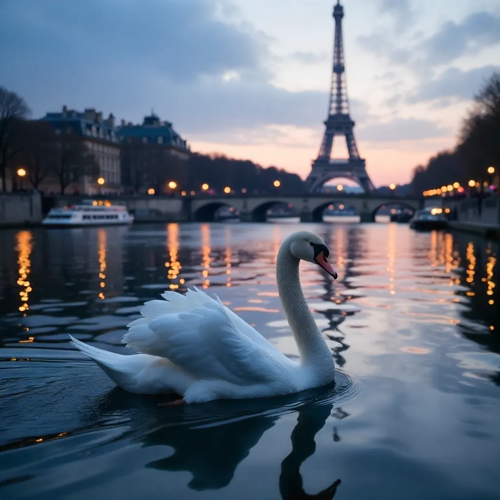 Swan on the Seine, Paris 3
