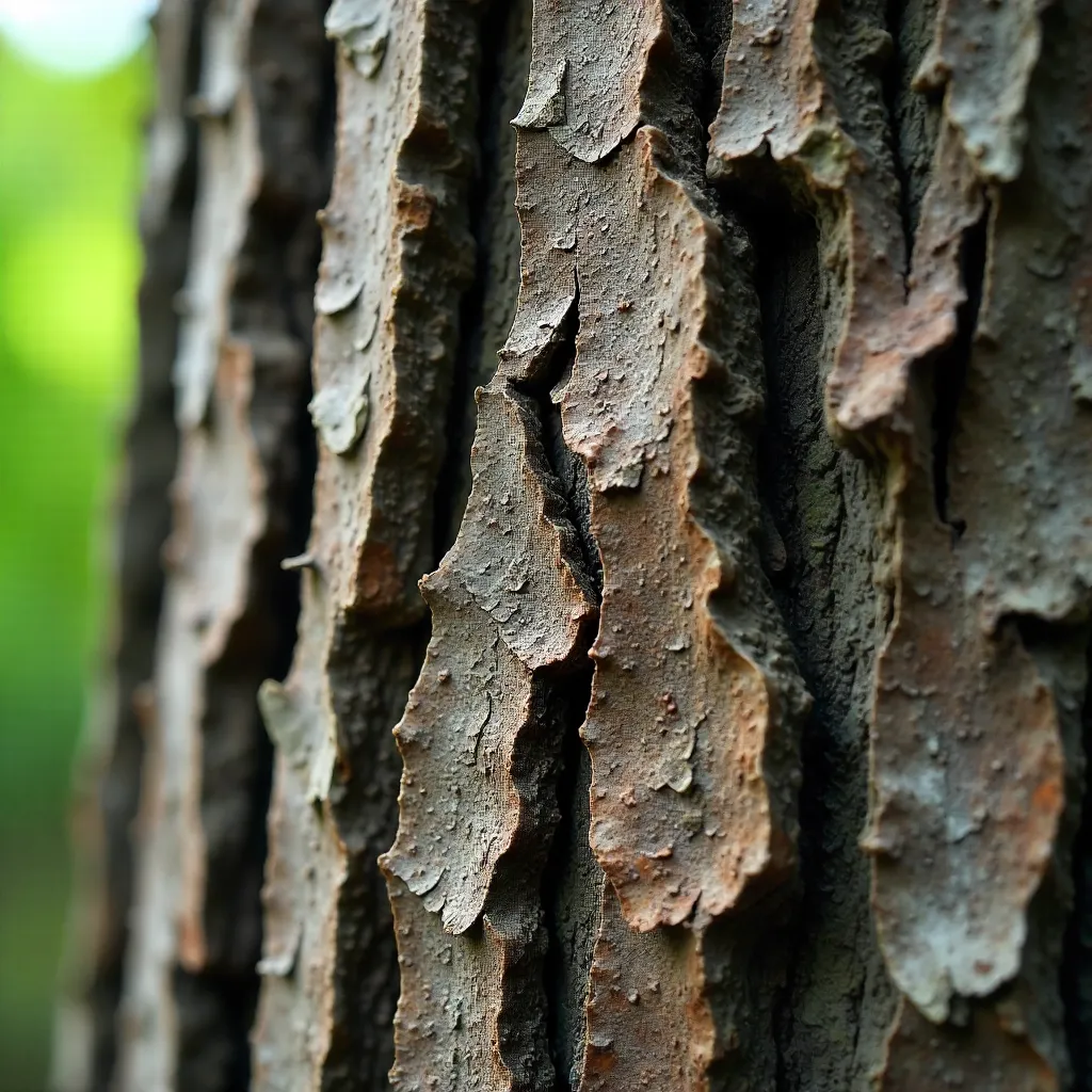 Macro Close-Up: Detailed Tree Bark Texture
