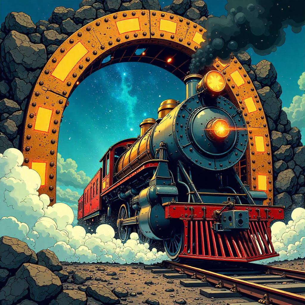 Gateway Portal in a Steam Engine Comics Style