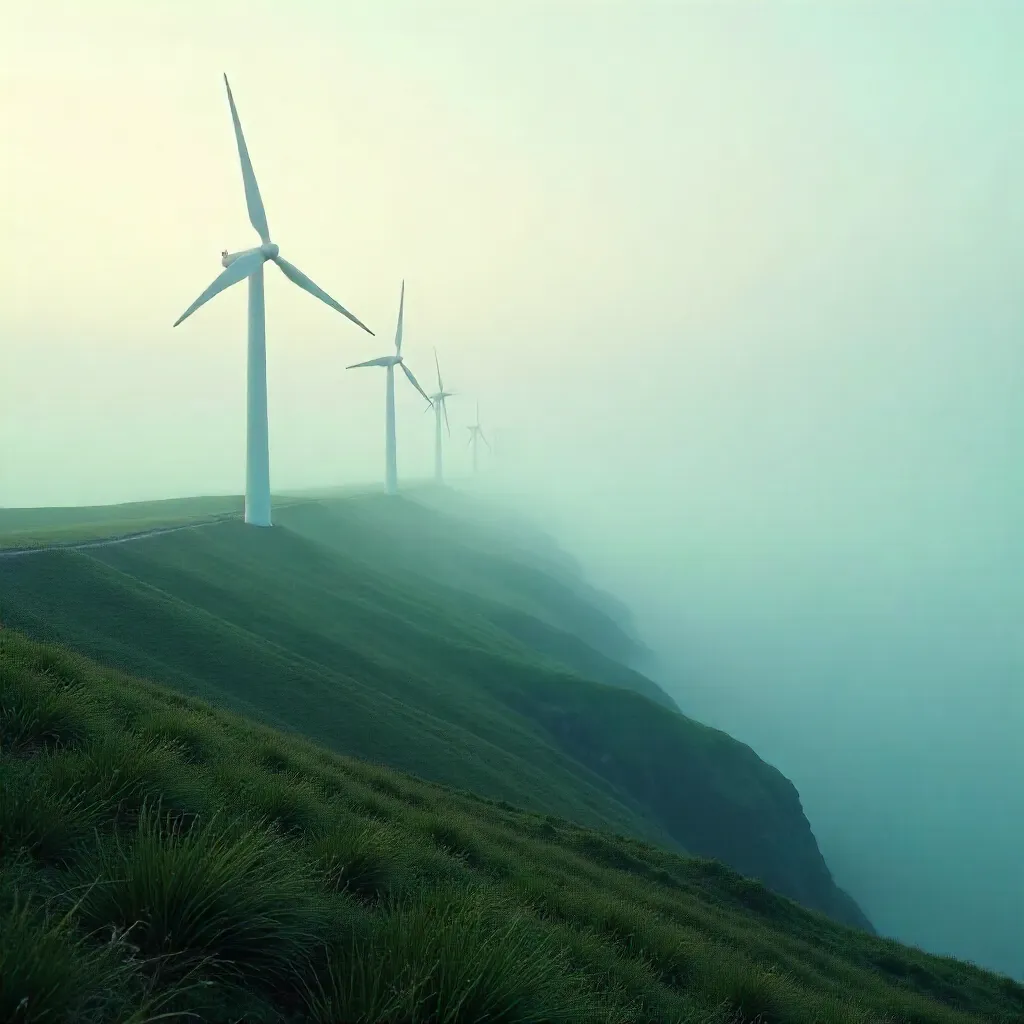 Emerging Wind Turbines Through Galicia Fog