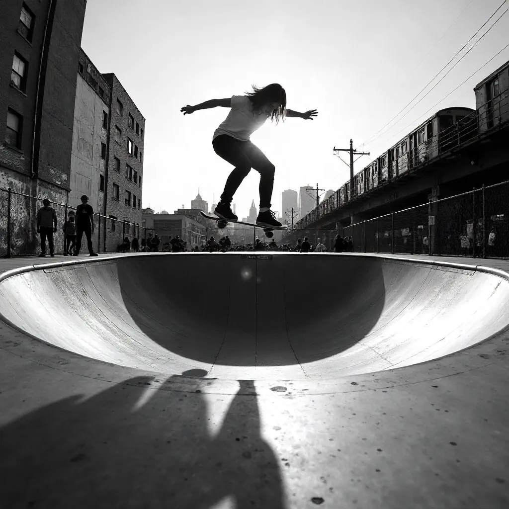 Monochrome NYC Skatepark Halfpipe Heroine