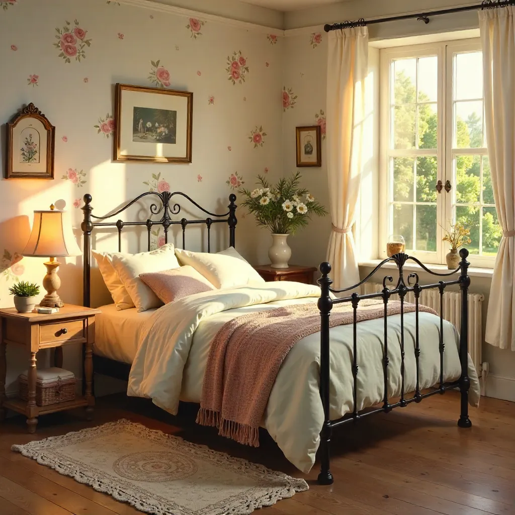 Cozy Vintage Bedroom with Floral Accents