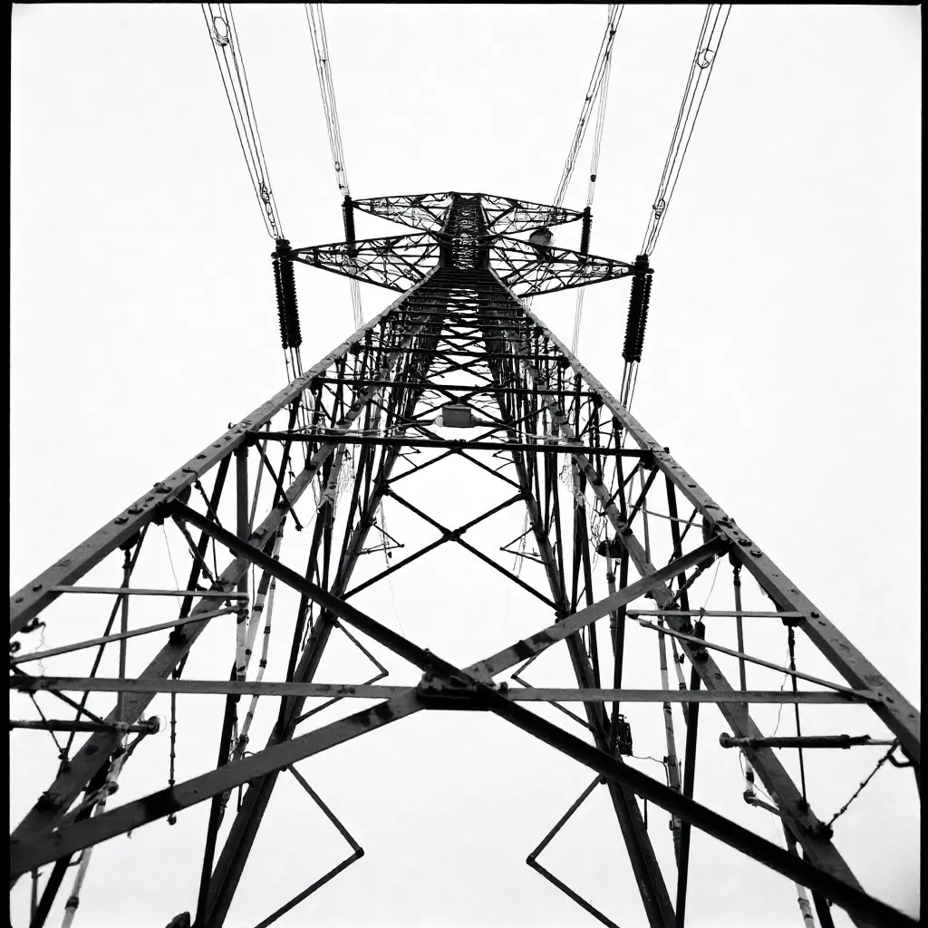 Geometric Lines in a Black-and-White Power Line Study