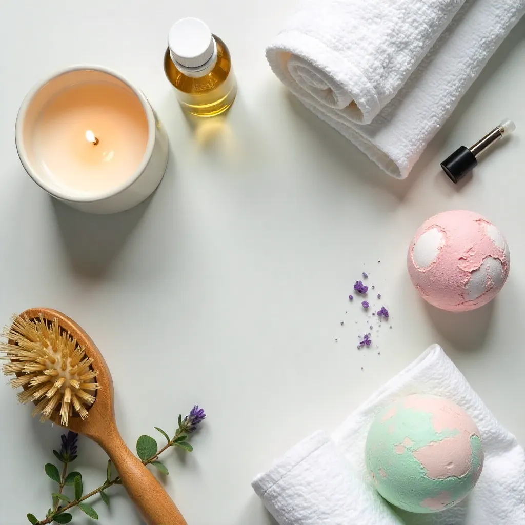 Flat Lay Spa Essentials for a Relaxing Moment