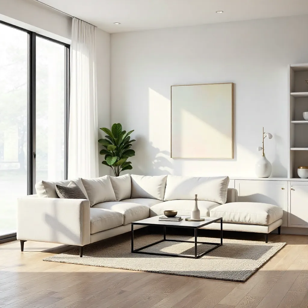 Bright Minimalist Living Room with Clean Lines