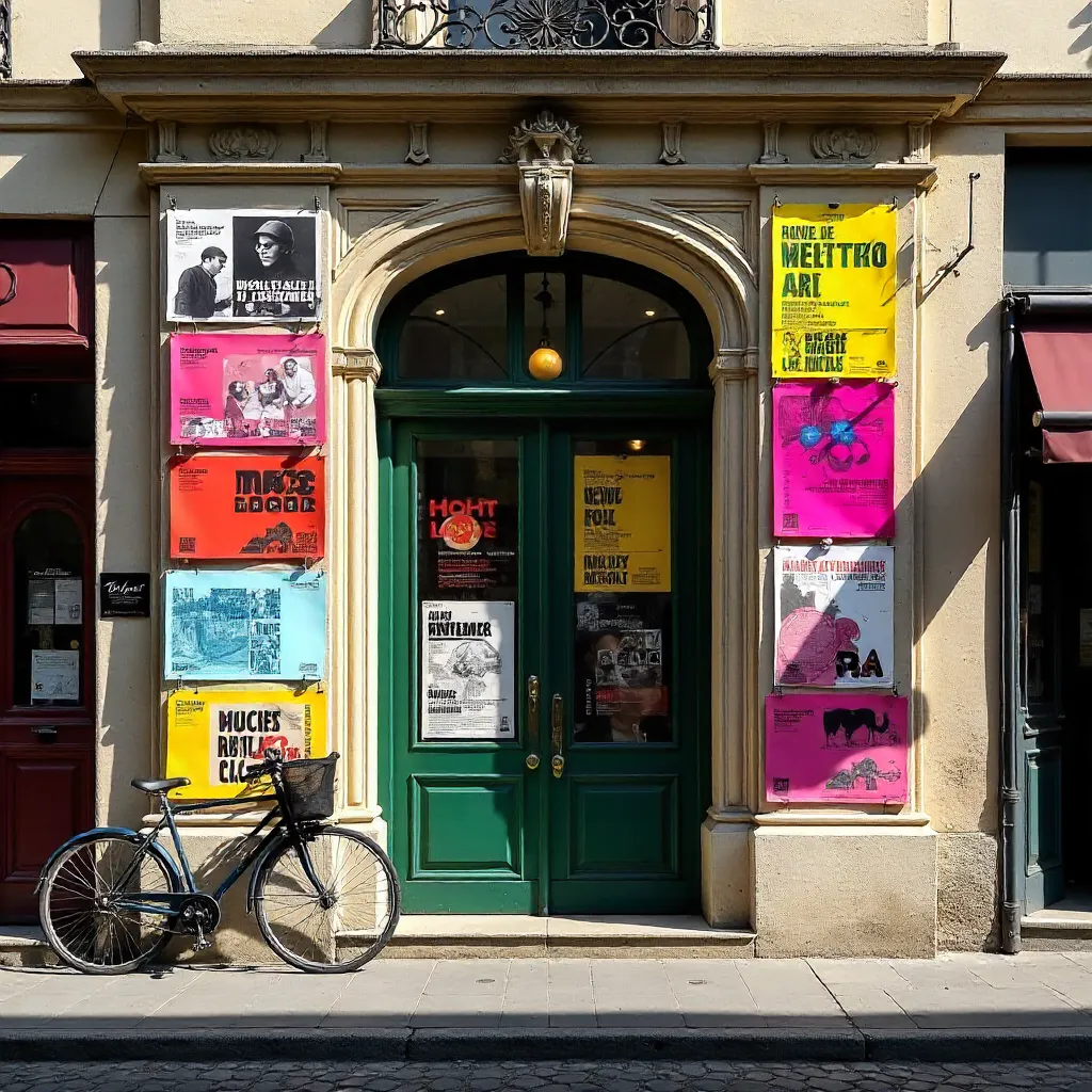 Colorful Posters at a Dijon Gallery Entrance
