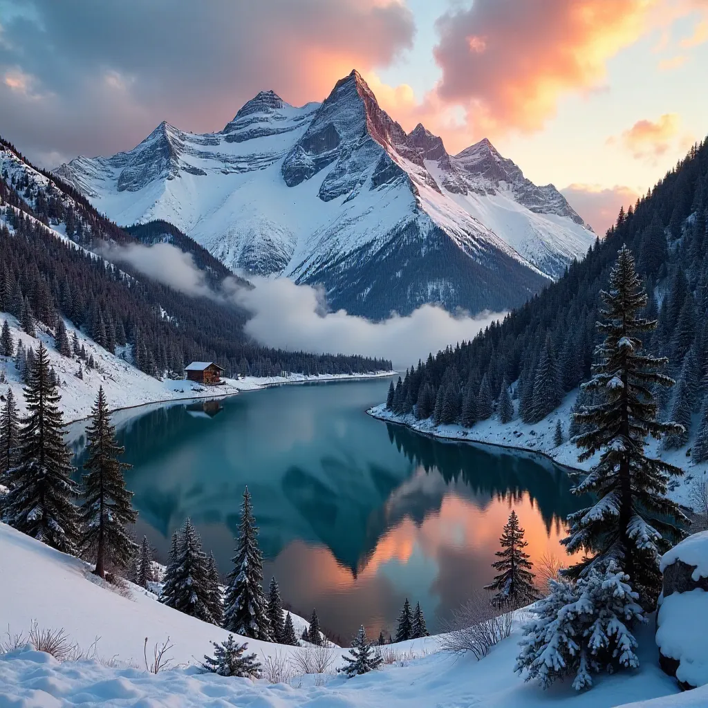 Alpenglow over Zemmgrund, Sunrise in Tirol