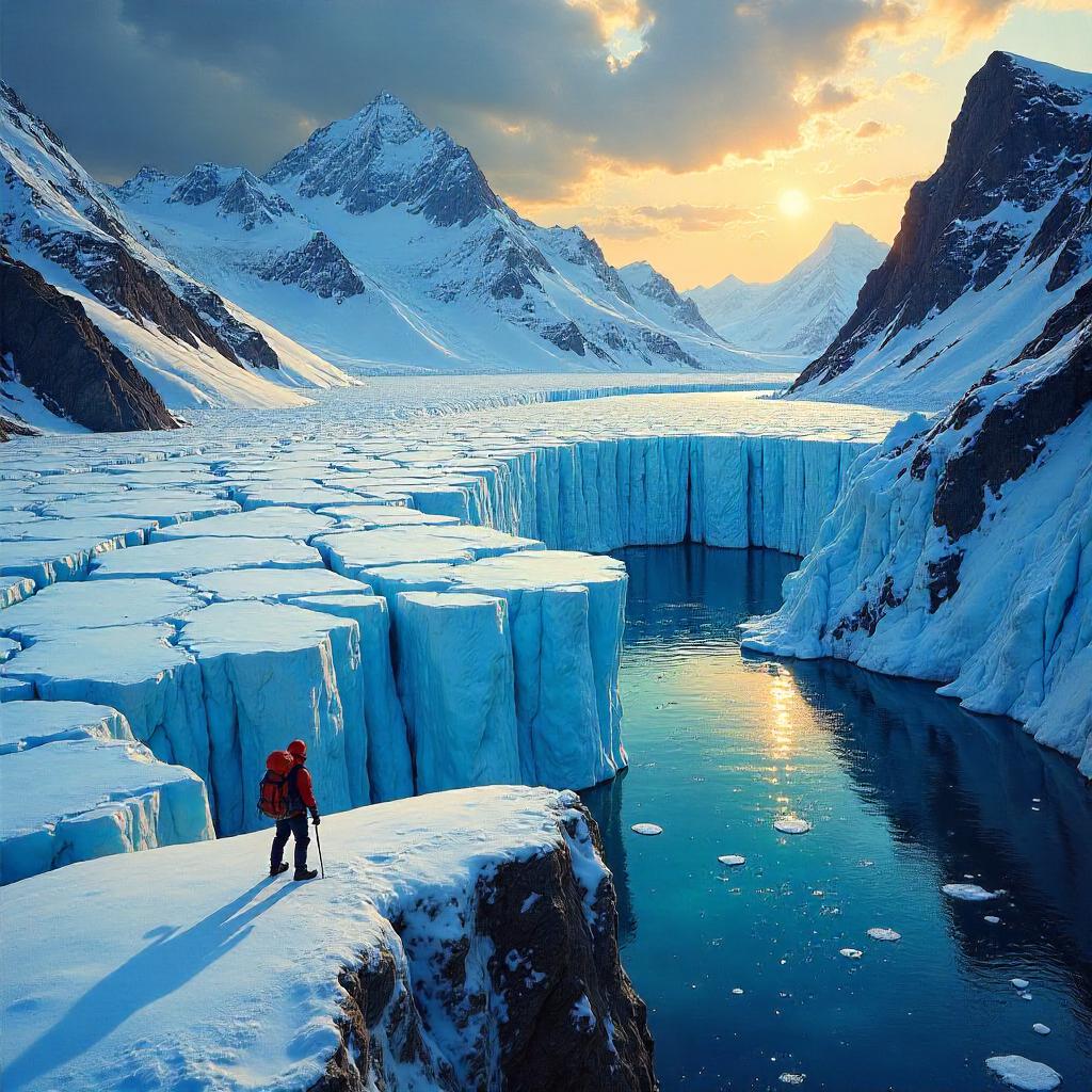 Giant Oil Painting Spanning a Glacier Surface