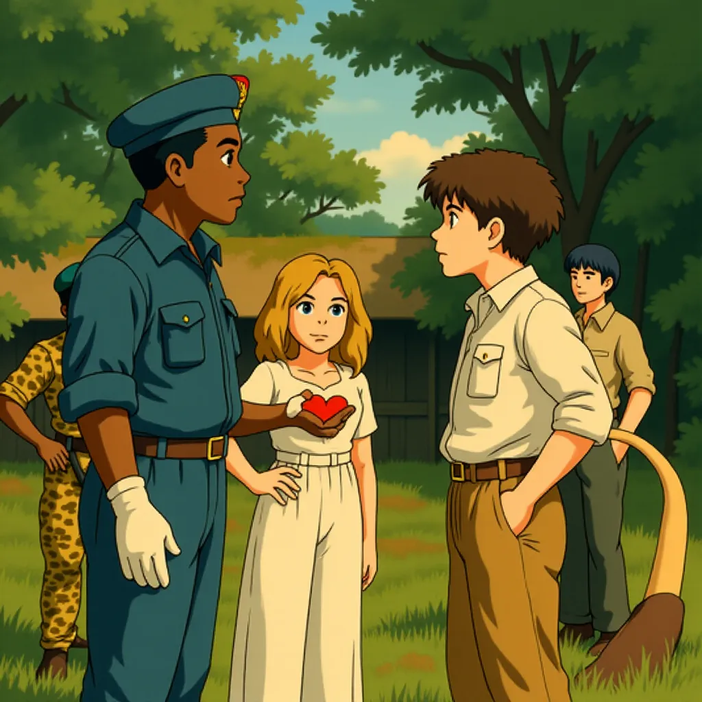 Gillian Anderson, Forest Whitaker, and James McAvoy in The Last King of Scotland (2006) - Anime style