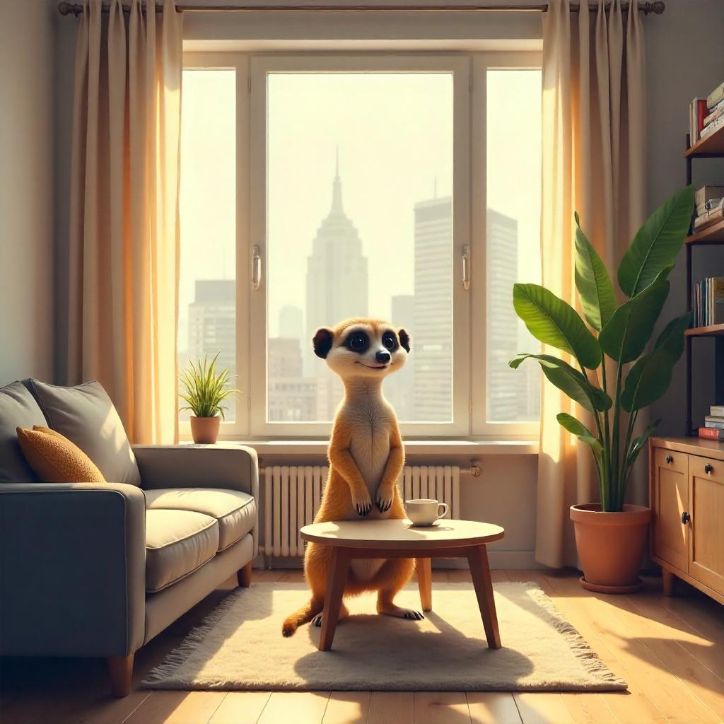 Meerkat in a Modern Apartment: Digital Art Scene