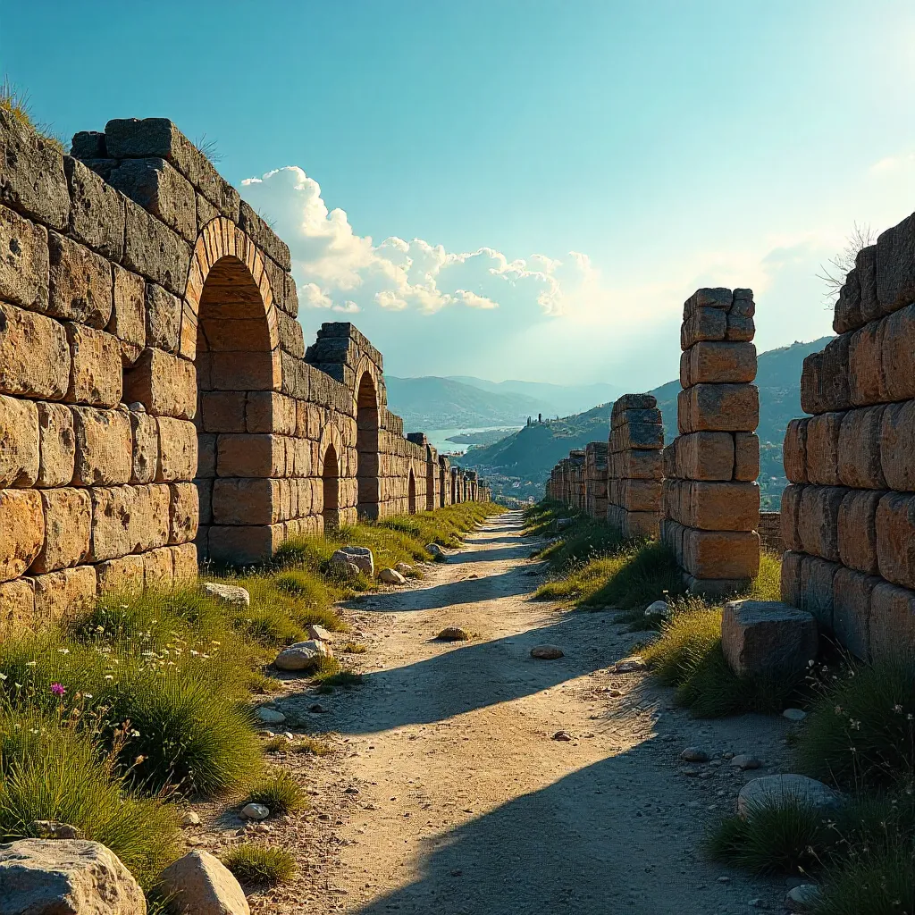 Striking Diyarbakır Ruins under a Vivid Blue Sky