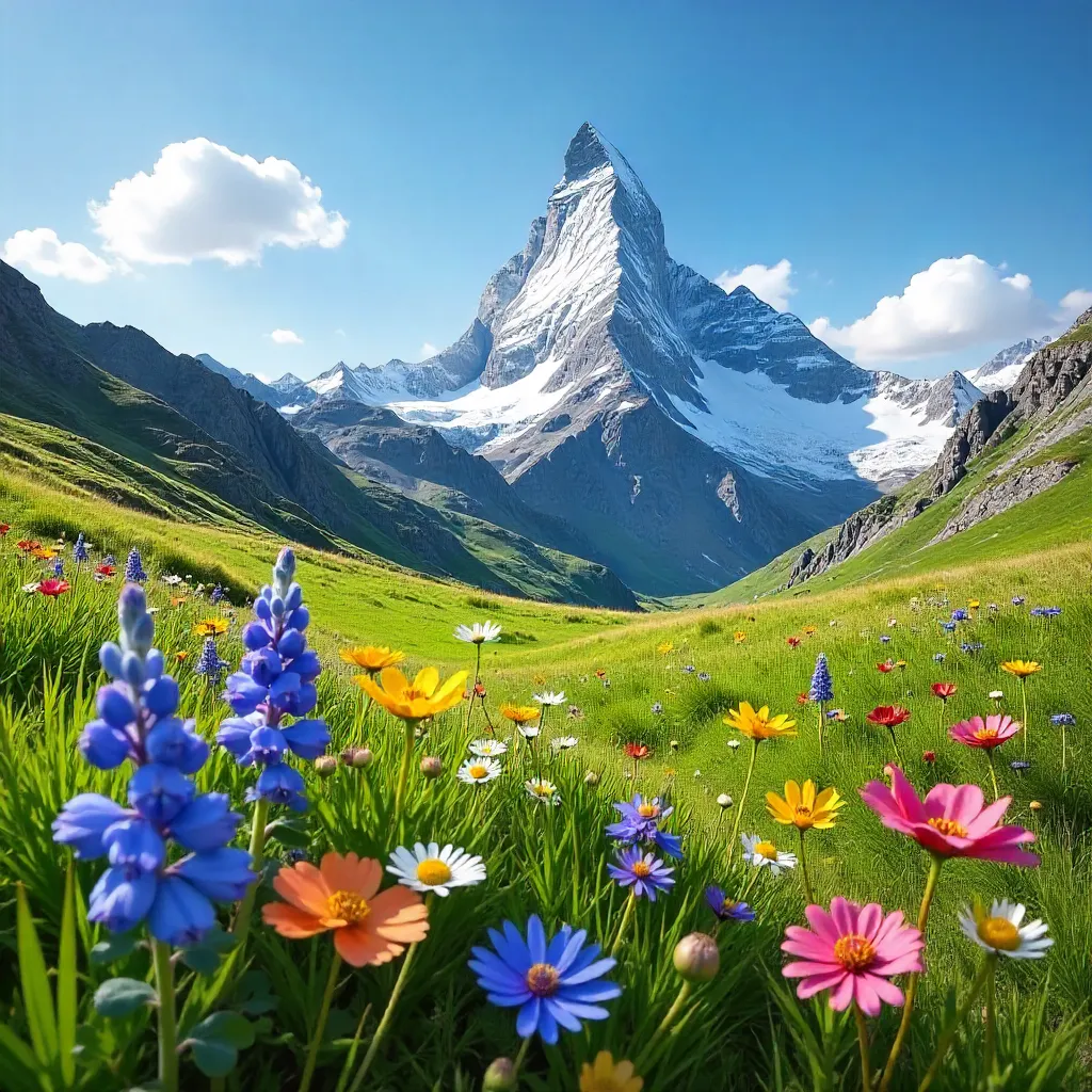 Matterhorn in Bloom: Alpine Wildflower Meadow