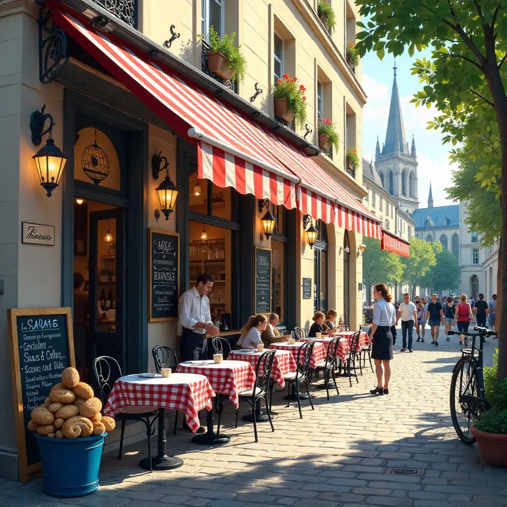 Front View of Aux Tours de Notre Dame Café, Paris
