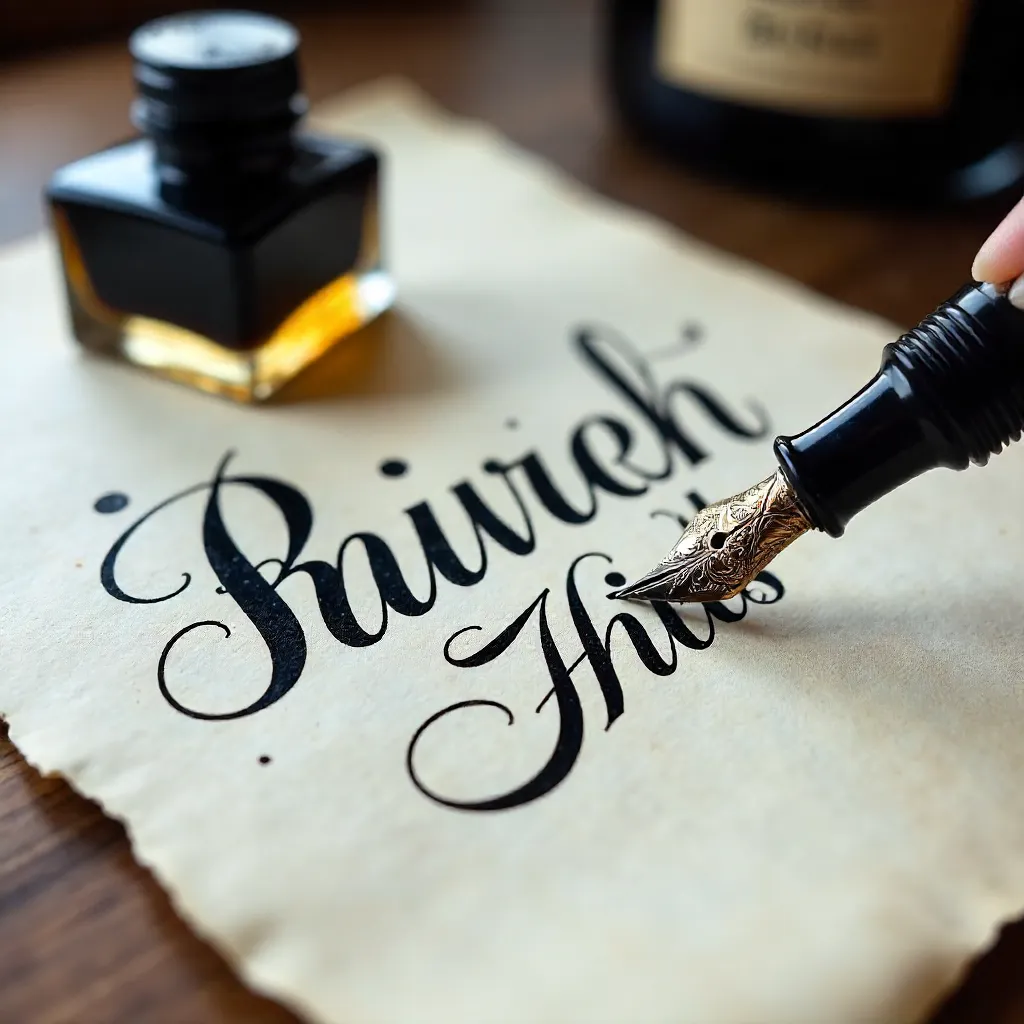 Elegance in Ink: Artistic Calligraphy on Paper