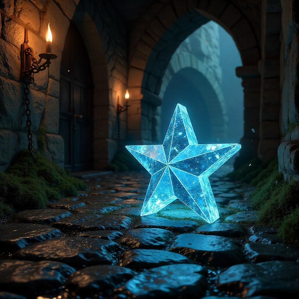 Photorealistic Star Shining in a Damp Dungeon