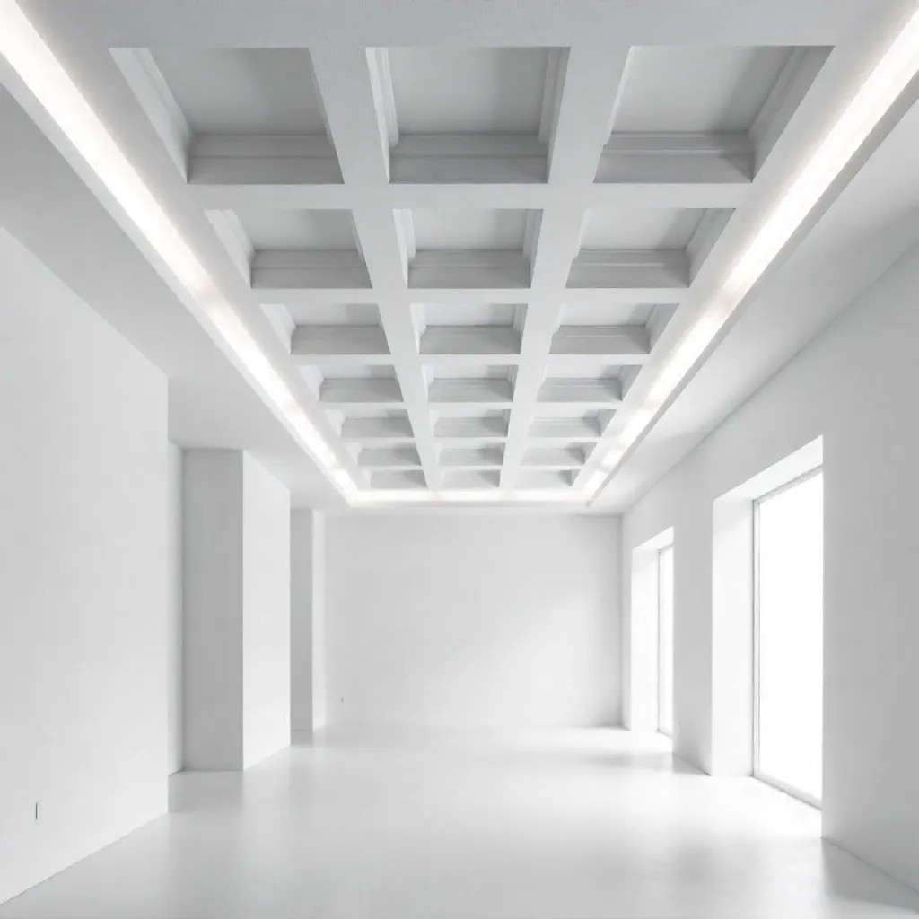 Monochrome Minimalist Ceiling Geometry