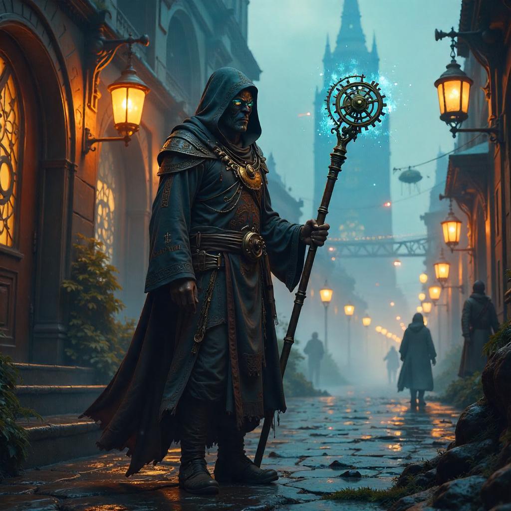 Clockwork City Shaman in Digital Art