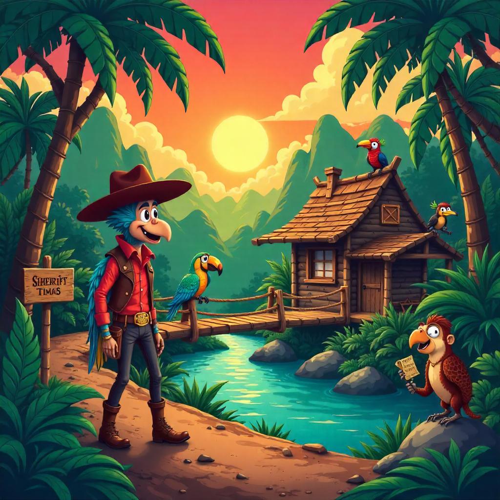 Wild West Jungle Cartoon Frontier