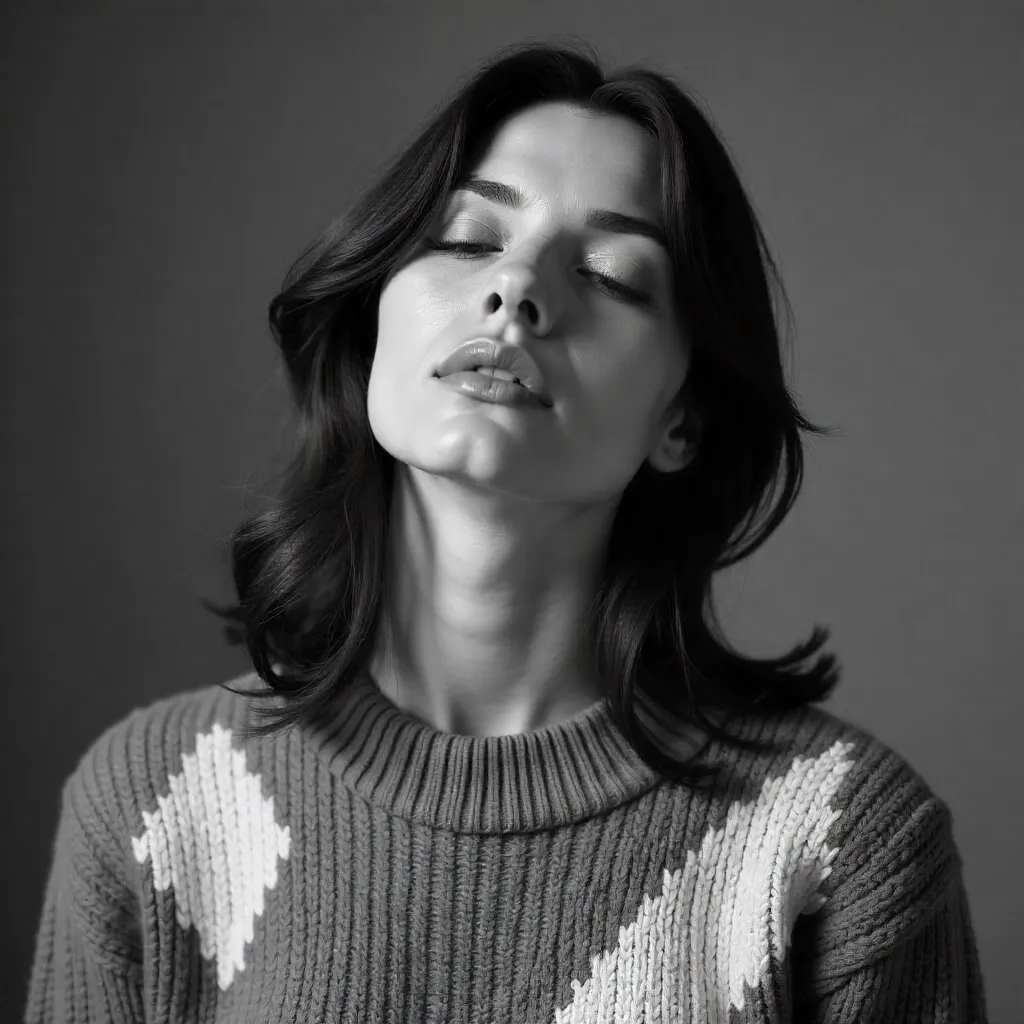 Serene Black and White Argyle Portrait