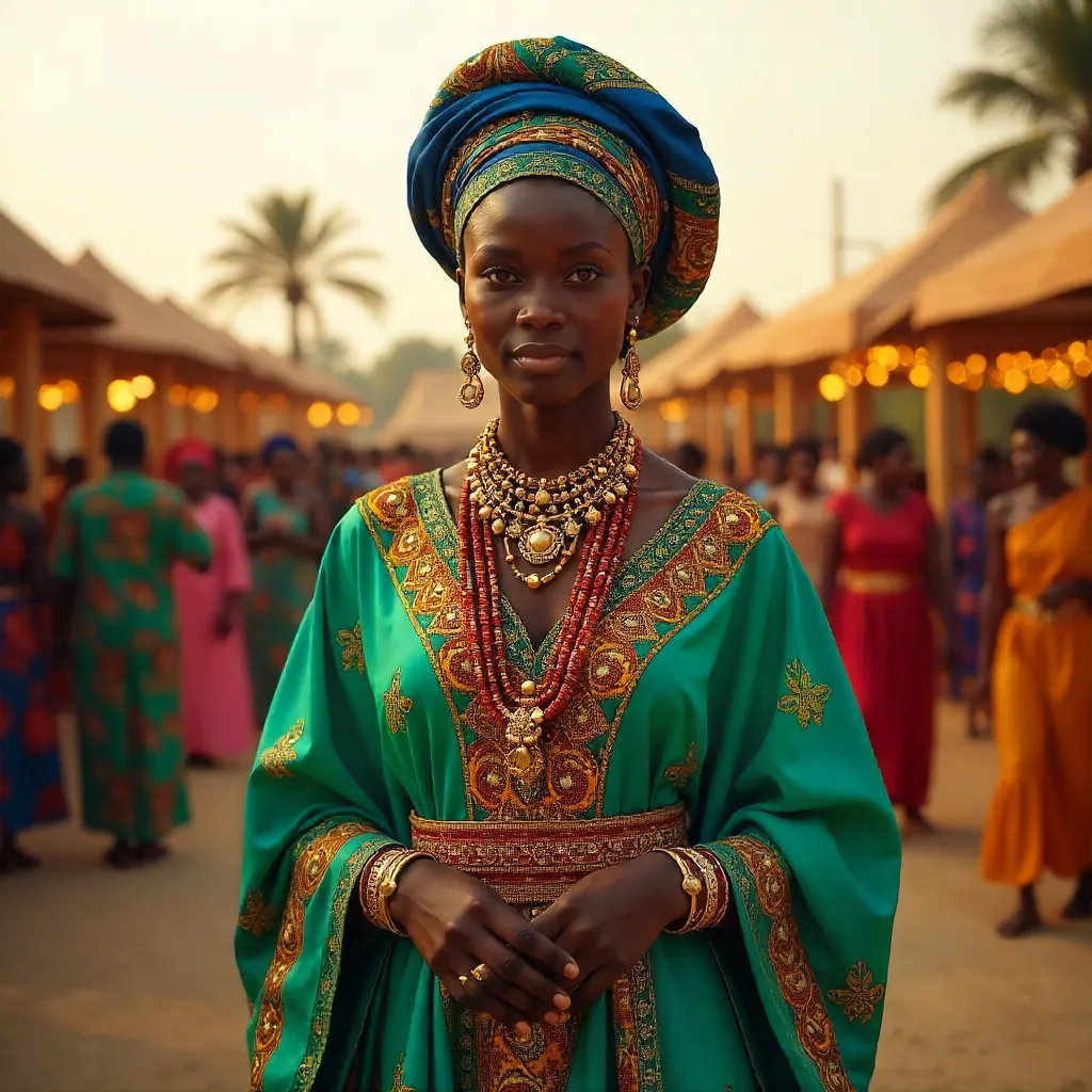 Vibrant Kanuri Bride in Nigeria's Heritage Attire