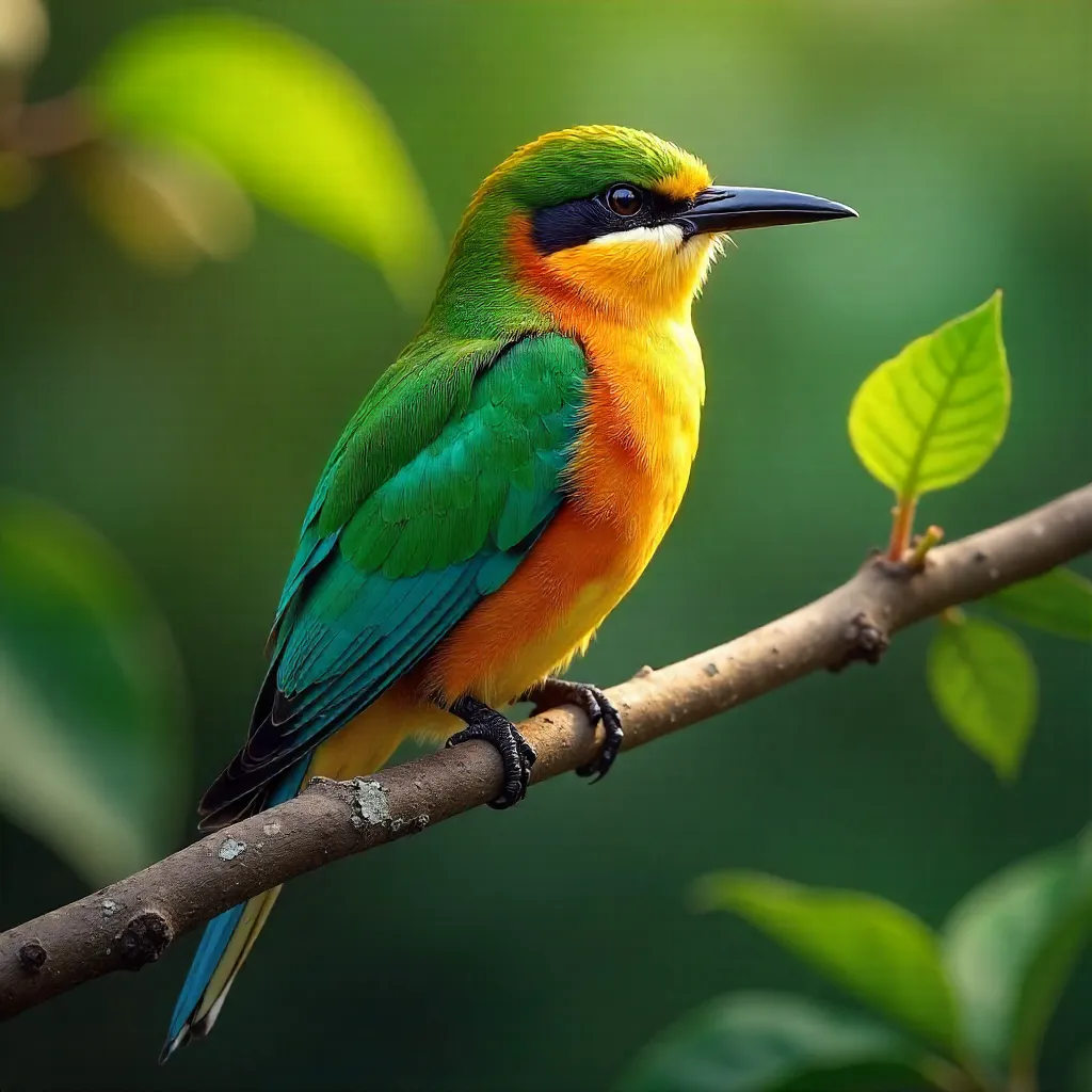 Vibrant Bee-Eater on a Lush Branch