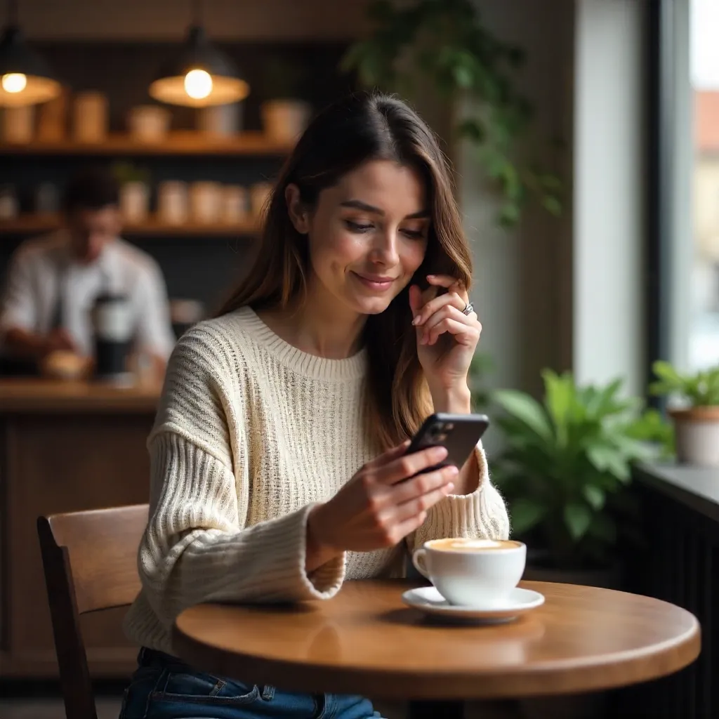 Quiet Moment in a Cozy Coffee Shop