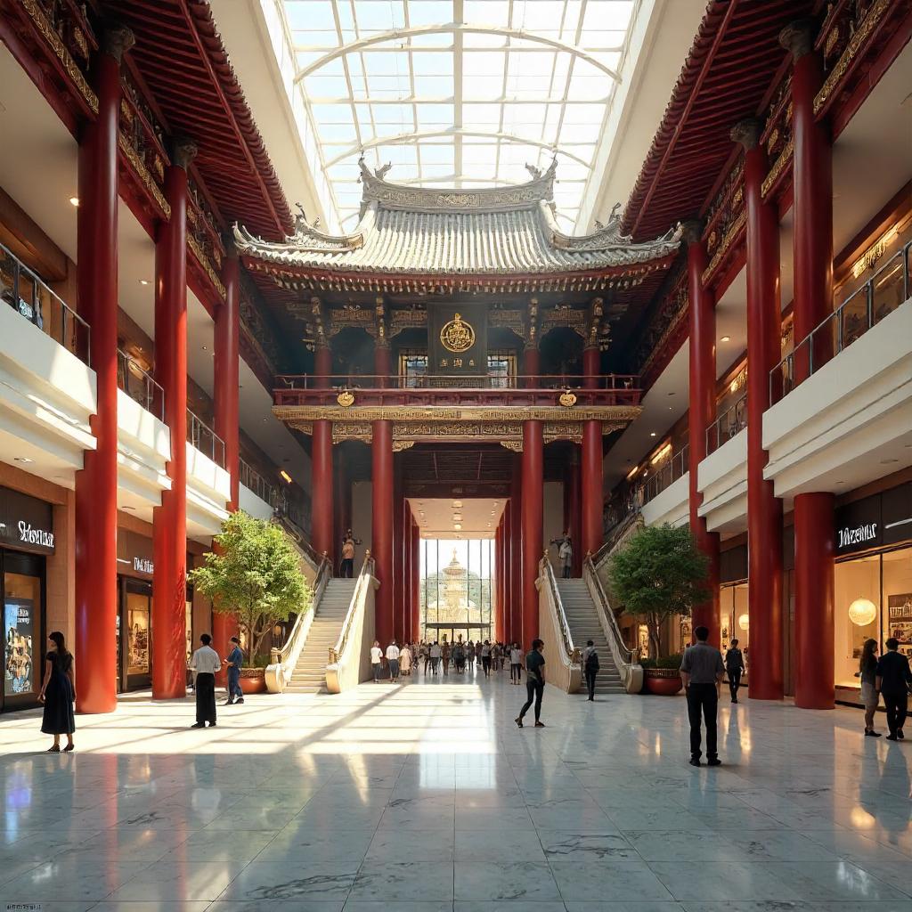 Temple Atrium: 3D Mall Oasis