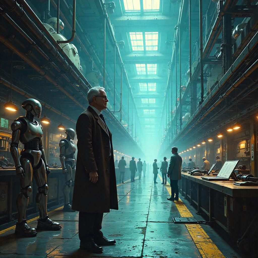 Concept Art: Scholar in a Robot Factory