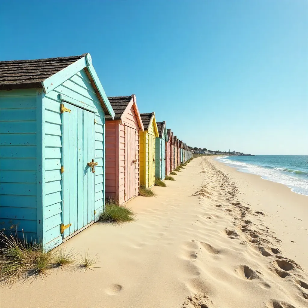 Row of Beach Huts in Yport, Normandy
