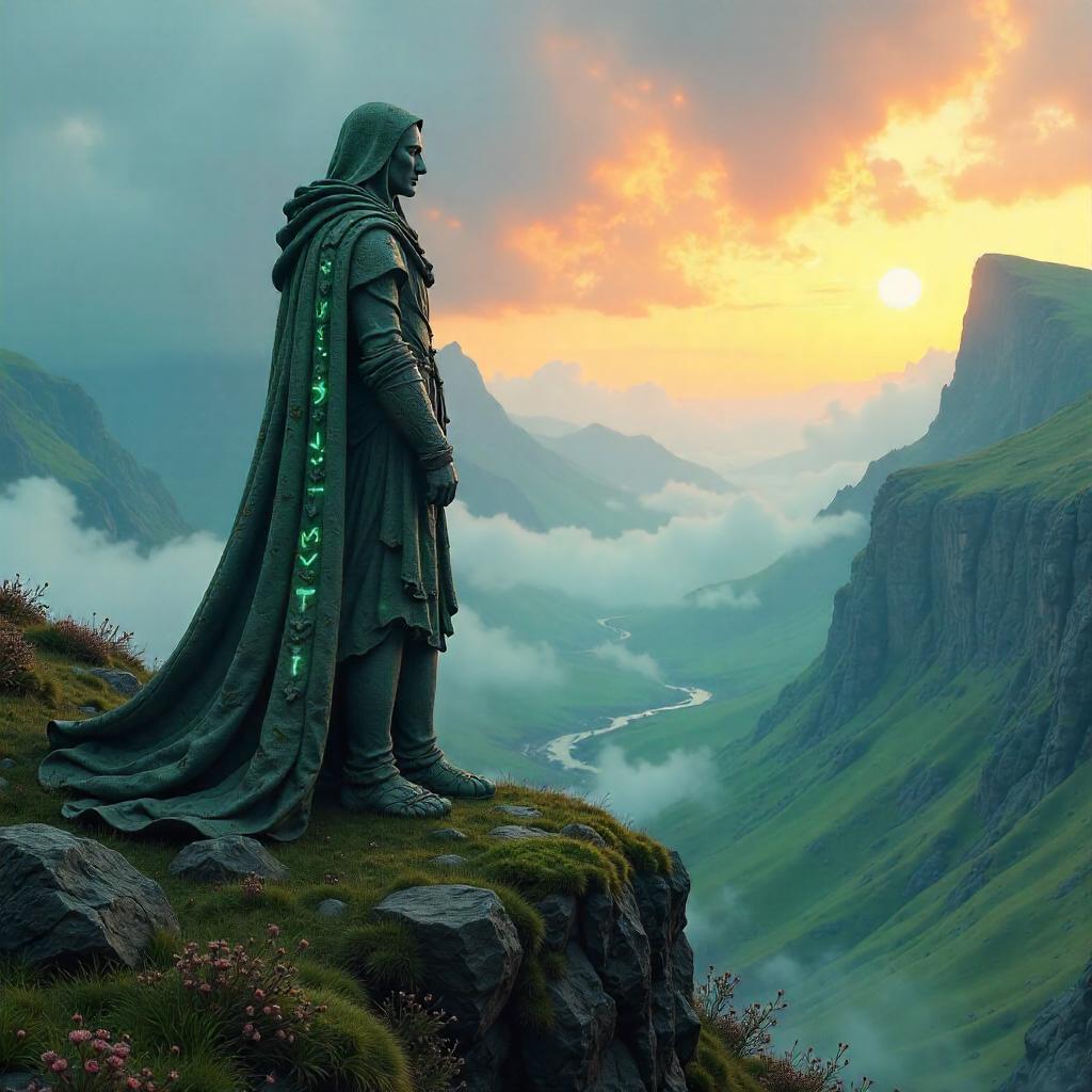 Highlands Guardian Statue in Digital Art