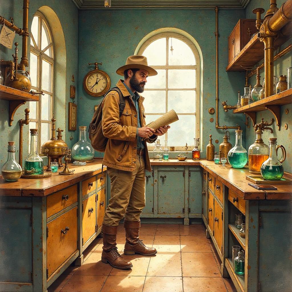 Brass Laboratory Explorer in Watercolor