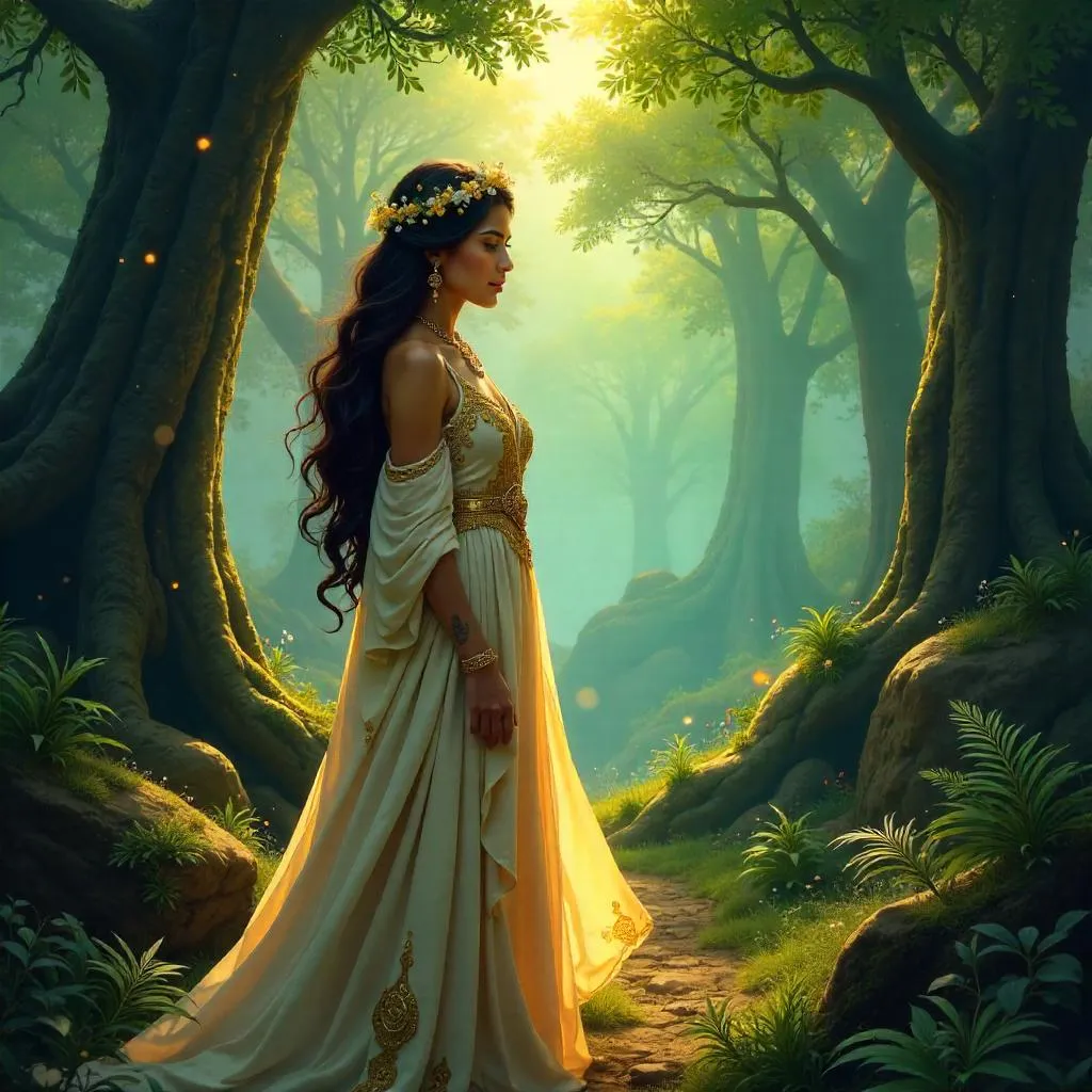 Forest Muse: Middle Eastern Beauty in Digital Art