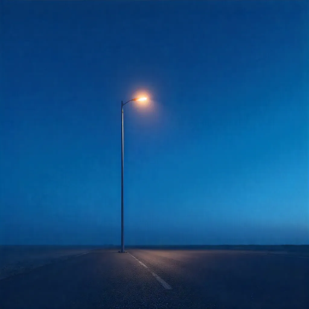 Minimalist Twilight: A Single Street Lamp