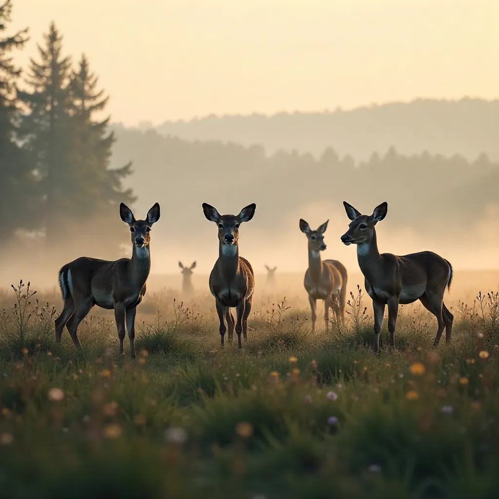 Mist-Shrouded Roe Deer in Lithuania
