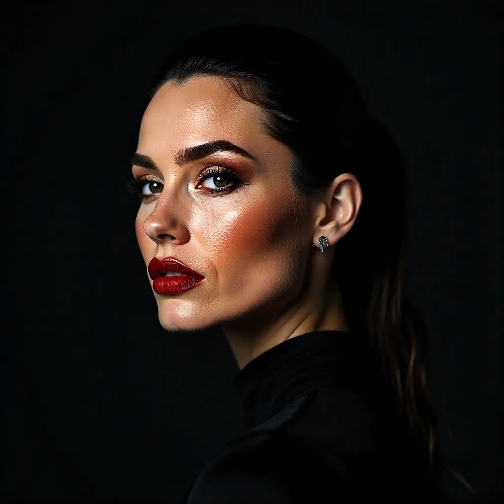 Bold Side Profile: Sleek Wet-Hair Portrait
