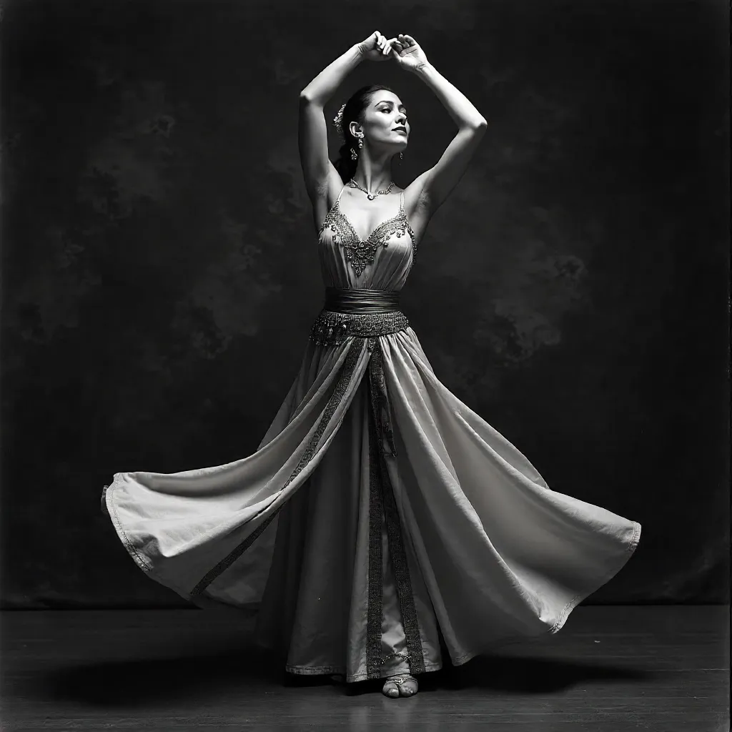 Timeless Grace: Black-and-White Dancer Portrait