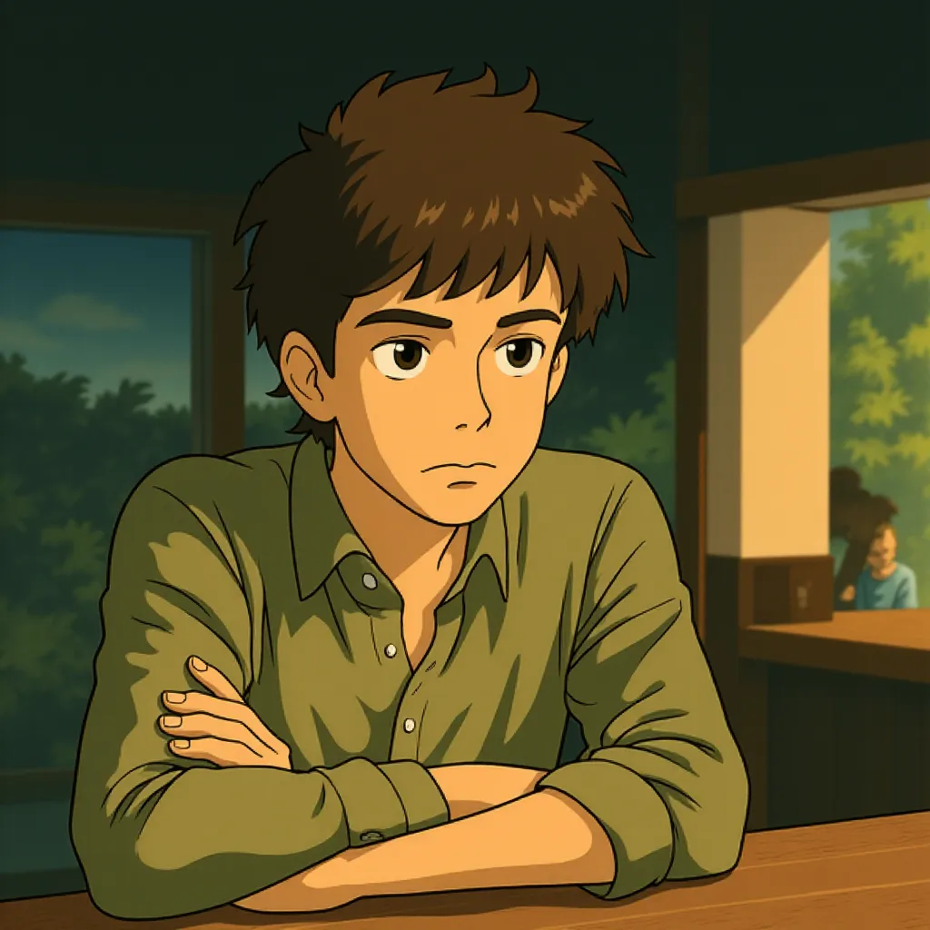 Jack Quaid in Companion (2025) - Ghibli style