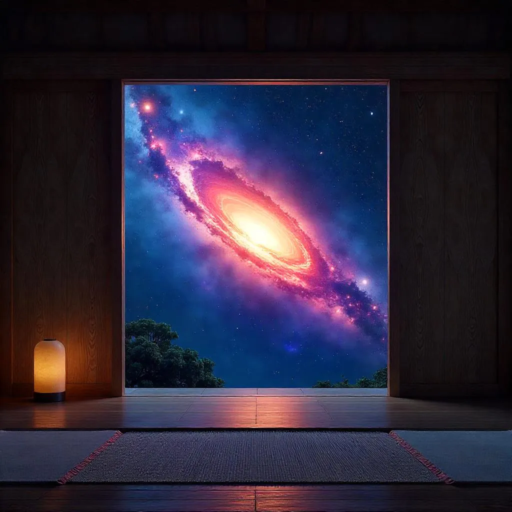 Zen Temple Bathed in a Cosmic Supernova